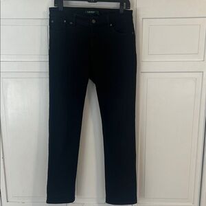 Lauren Jeans Premier Straight Black Stretch Denim Size 10